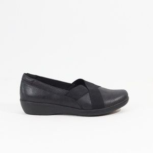 Women Black Slip on Shoes Yuu Loafers sz 9.5 Faux Leather casual